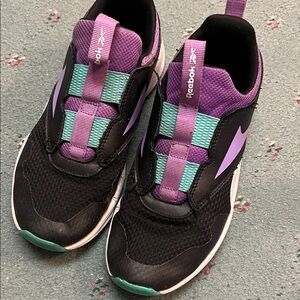 Reebok Play Shoes - Black and Purple Athletic Shoes with Teal